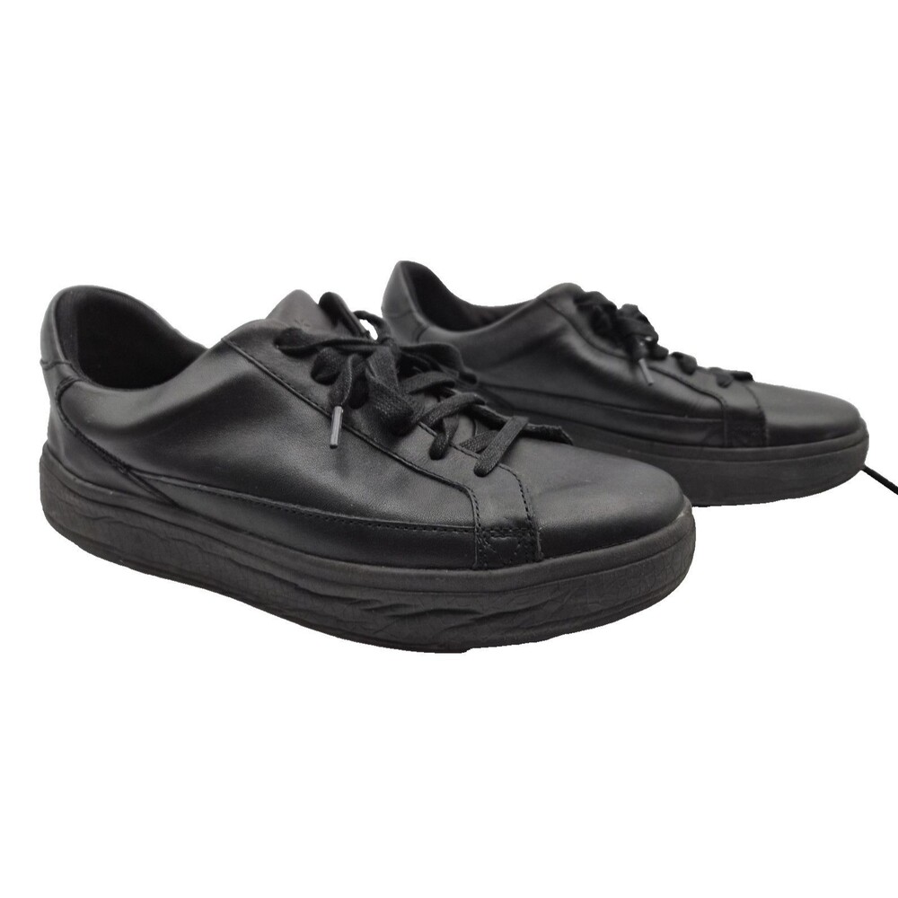 Kizik Vegas Hands Free Sneakers Walking Shoes  Black Leather Size Mens 8 Wide